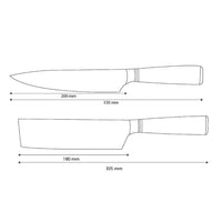 Shinrai Knives - Micarta Jewels 2-Piece Damascus Knife Set - Chef's Knife + Nakiri