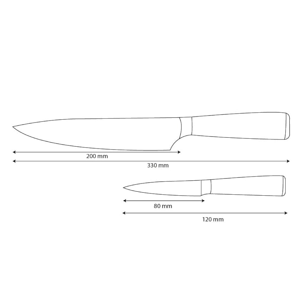 Shinrai Knives - Damascus Print 2-Piece Knife Set - Chef's Knife + Paring Knife