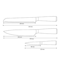 Shinrai Knives - Ensemble de 3 couteaux en résine époxy et onyx imprimé Damas - Couteau de chef, couteau à pain et couteau d'office