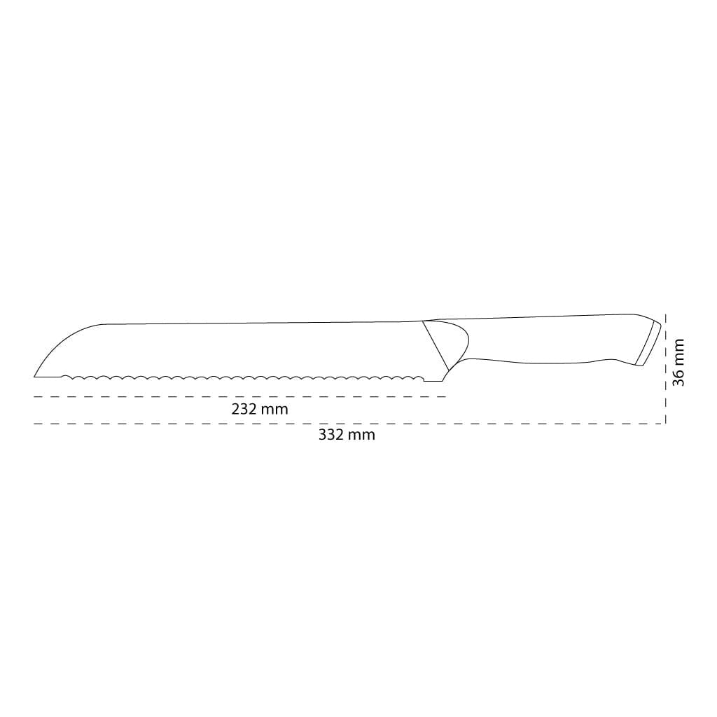 Shinrai Knives - Couteau à pain Damas série Eclipse 20 cm