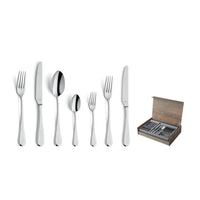 Amefa - Coffret de couverts Drift 84 pièces pour 12 personnes - Coffret de couverts argentés Amefa