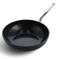 GreenPan - Batterie de cuisine Barcelona Pro 4 pièces 24/24/28 cm - poêle à frire + casserole avec couvercle + wok