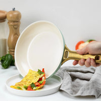GreenPan - Padova Smokey Blue/Mint Green 4-delige Koekenpannenset 20/26/28 cm Pannenset GreenPan
