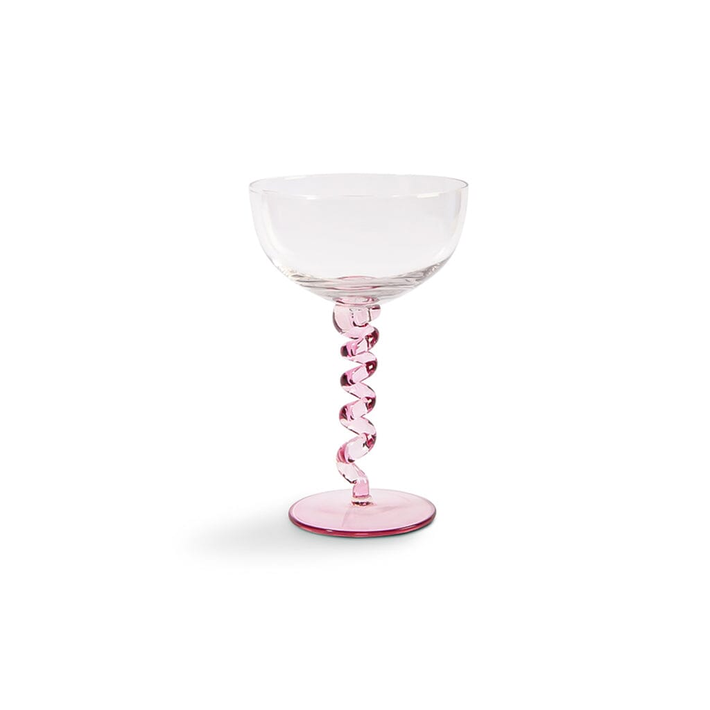 &Klevering - Coupe spiraal roze set van 2 Cocktail glazen &Klevering