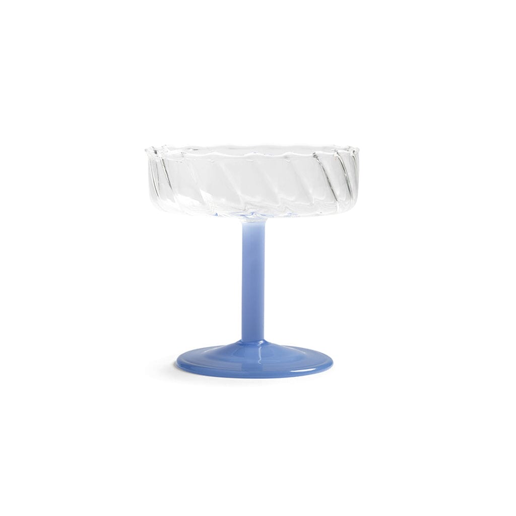 &Klevering - Coupe twirl blauw set van 2 Cocktail glazen &Klevering