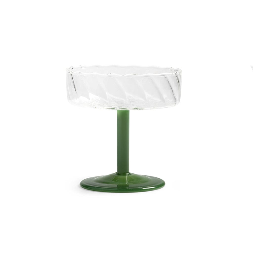 &Klevering - Coupe twirl donkergroen set van 2 Cocktail glazen &Klevering