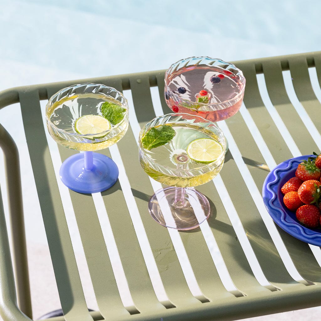 &Klevering - Coupe twirl groen set van 2 Cocktail glazen &Klevering