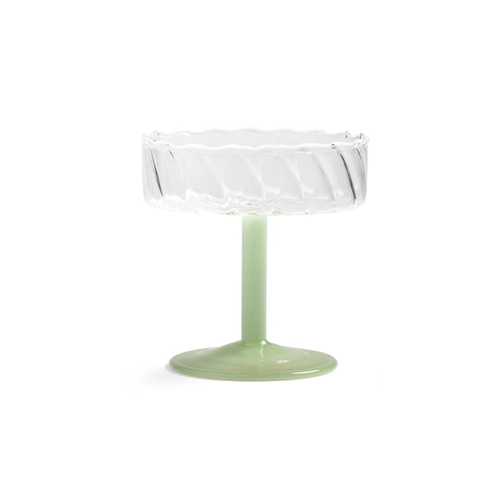 &Klevering - Coupe twirl groen set van 2 Cocktail glazen &Klevering