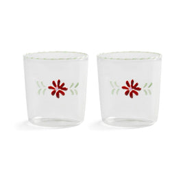 &Klevering - Verre flora rouge lot de 2 Bezig met laden...