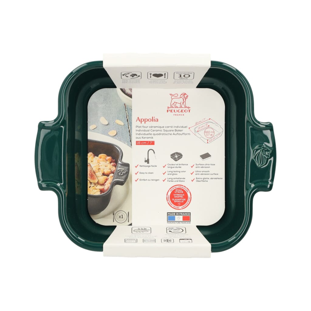 Peugeot - Appolia Ovenschaal Vierkant 18 cm Bosgroen Ovenschaal Peugeot