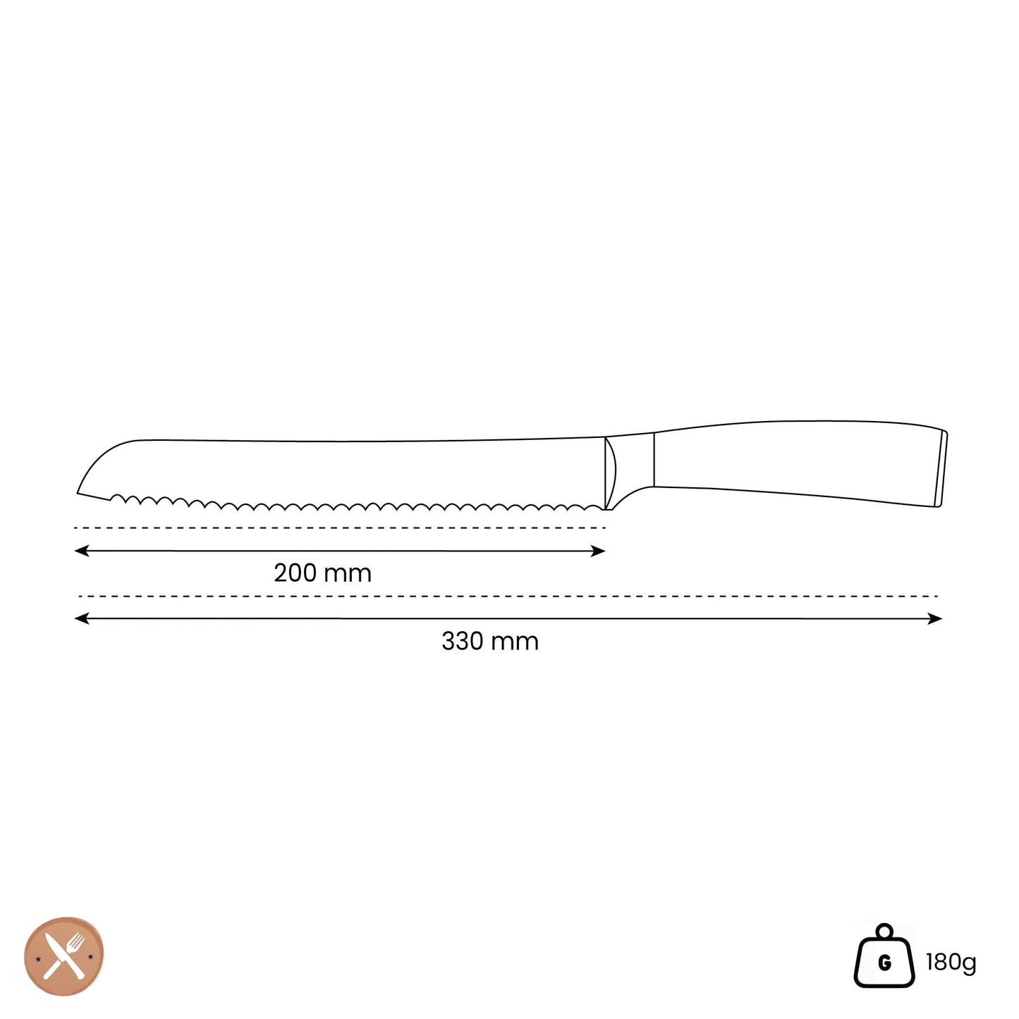 Shinrai Japan - Damascus Print Epoxy Onyx Broodmes 20 cm Broodmes Shinrai Japan