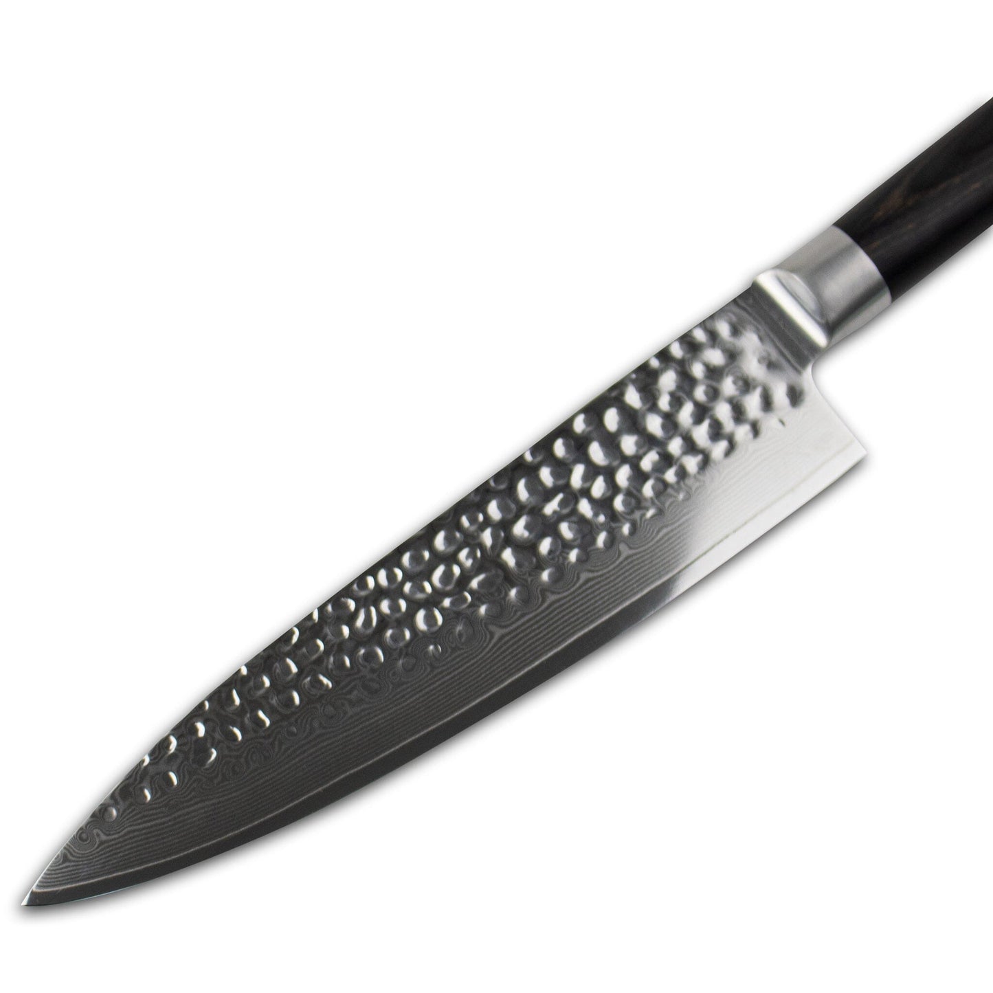 Shinrai Japan - Hammered Damast BR 5-delige Messenset + Magnetisch Messenblok Dubbelzijdig - Zwart Shinrai Japan
