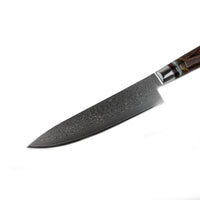 Shinrai Japan - Micarta Jewels 7-delige Damascus Messenset + Magnetisch Messenblok Dubbelzijdig - Zwart Shinrai Japan