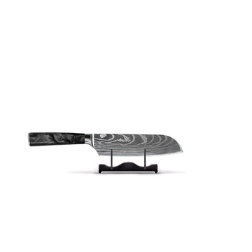 Shinrai Knives - Damascus Print Onyx Santoku mes 13 cm Santokumes Shinrai Knives