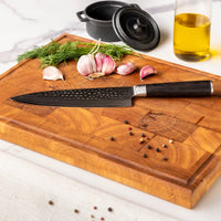 Shinrai Knives - Hammered Damast BR 2-delige Messenset - Koksmes + Nakiri Messenset Shinrai Knives