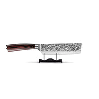 Couteaux Shinrai - Coffret de 5 couteaux en acier inoxydable martelé - Couteau de chef + Couteau à pain + Nakiri + Petit Santoku + Couteau d'office