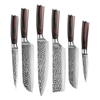 Shinrai Knives - Hammered RVS Mega Bundel - All you need Messenset met blok, snijplank en slijpsteen Shinrai Knives