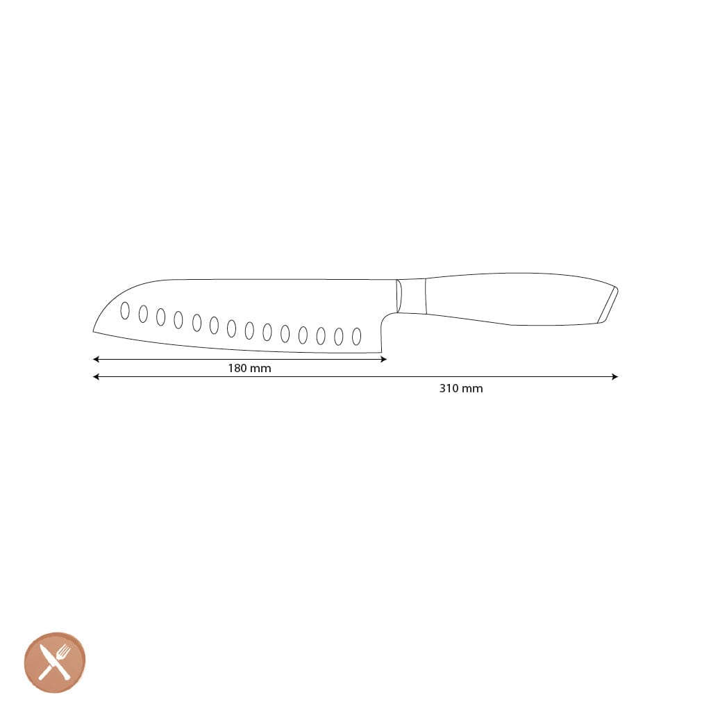 Shinrai Knives - Hikari Damascus Santoku mes 18 cm Santokumes Shinrai Knives