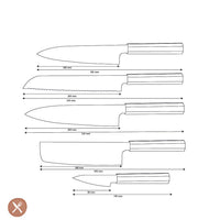 Shinrai Knives - Kigami Exclusive Damascus 5-delige set - Koksmes + Broodmes + Nakiri + Santoku + Schilmes Messenset Shinrai Knives