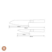 Shinrai Knives - Kurayami 2-delige Damascus Messenset - Santoku + Schilmes Messenset Shinrai Knives