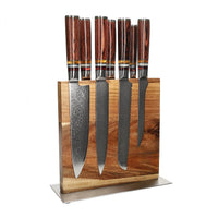 Couteaux Shinrai - Coffret de 7 couteaux Micarta Jewels + Bloc de couteaux double face Cito avec bloc