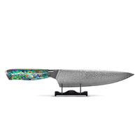 Shinrai Knives - Parelmoer Jewels Damascus Koksmes 20 cm Koksmes Shinrai Knives