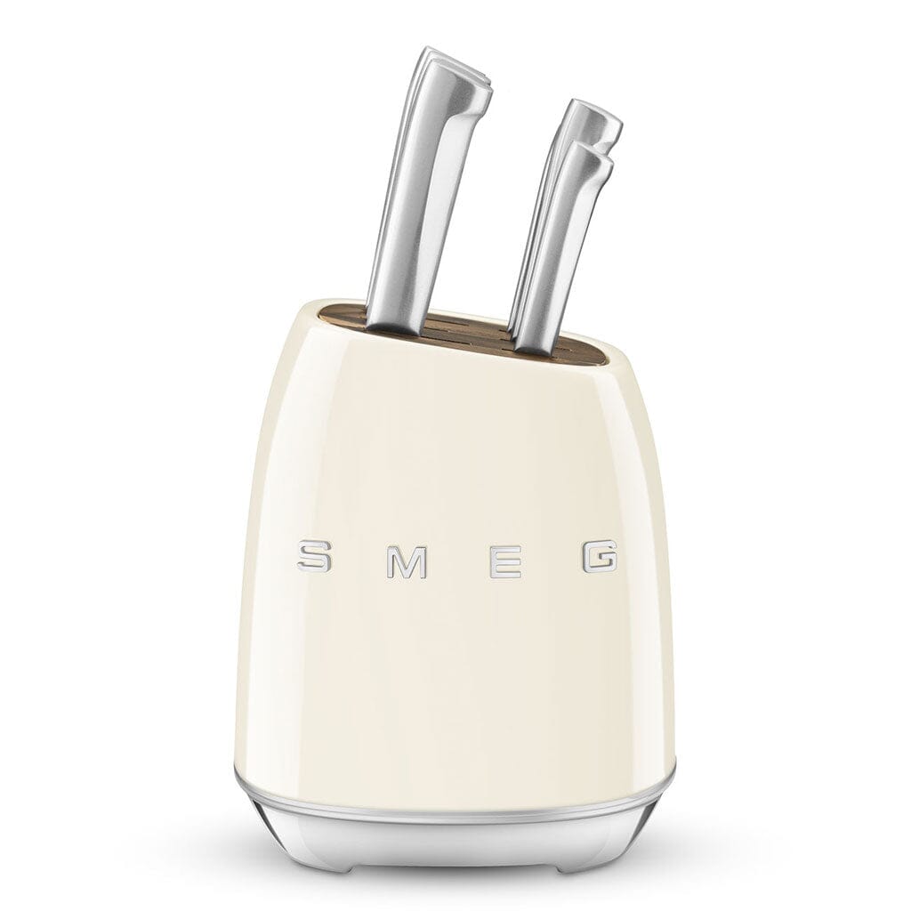 SMEG - Messenblok met 6 messen Creme Messenset met blok Smeg