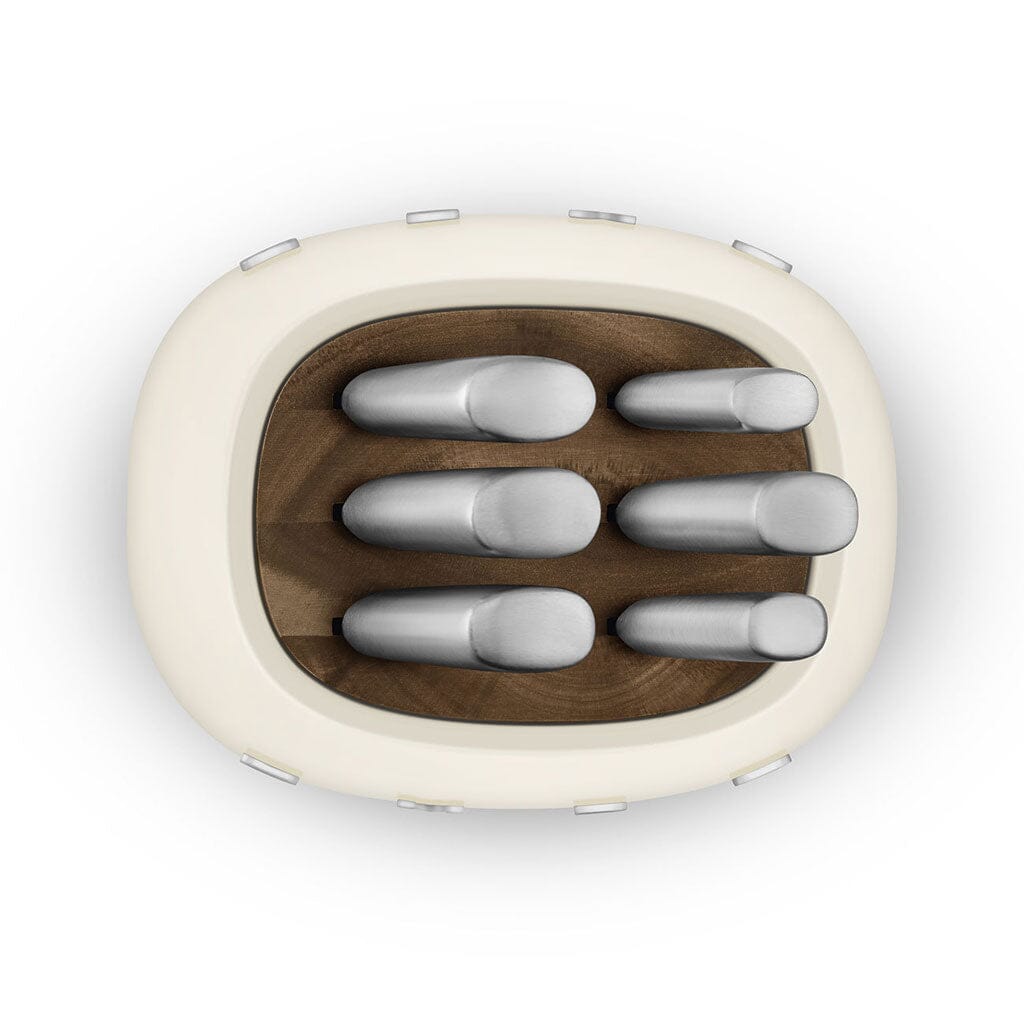 SMEG - Messenblok met 6 messen Creme Messenset met blok Smeg