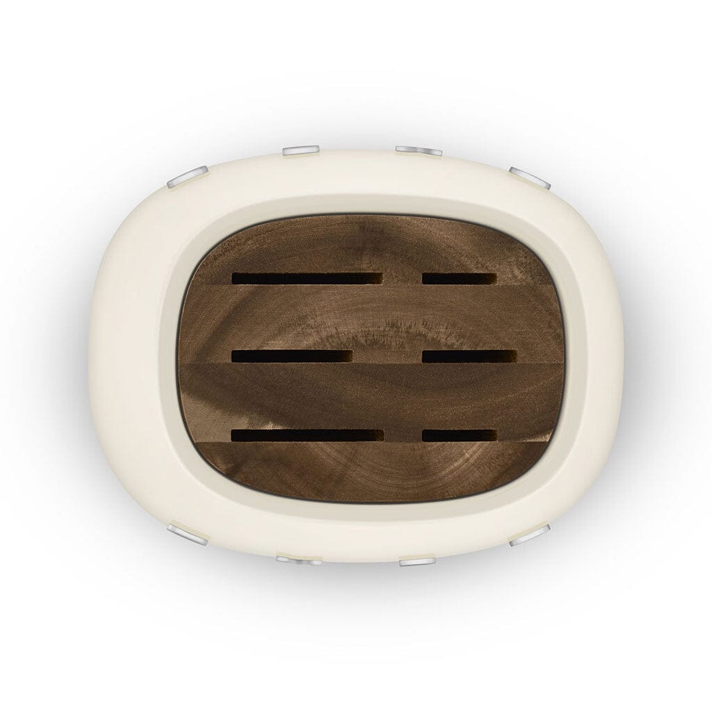 SMEG - Messenblok met 6 messen Creme Messenset met blok Smeg