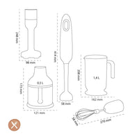 Smeg - Staafmixer | Rood | Jaren 50 | Staafmixer met accessoires | Plus pakket Staafmixer Smeg