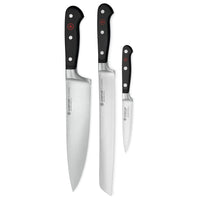 Coffret de couteaux Wüsthof classique 3 pièces - Couteau de chef + Couteau à pain + Couteau d'office