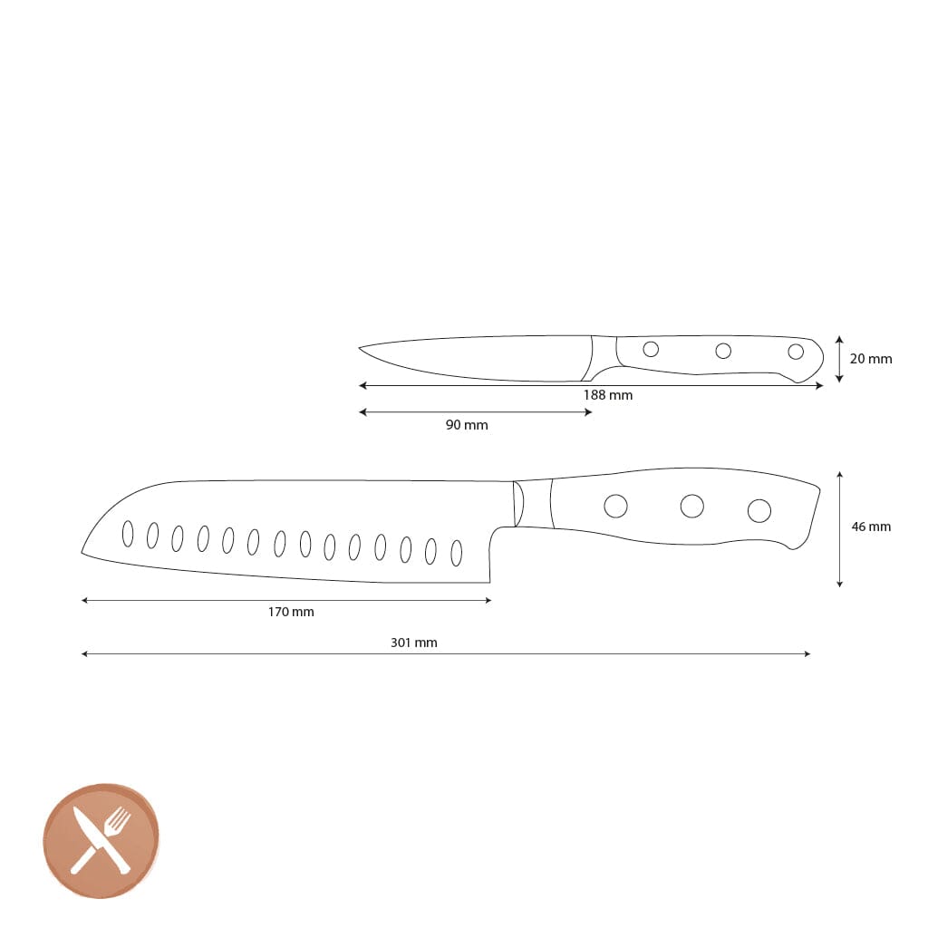 Wüsthof - Classic Ikon 2-delige Messenset - Santoku + Officemes Messenset Wusthof