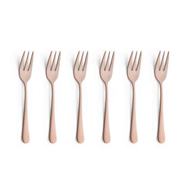 Amefa - Austin 6 Pastry Forks - Matte Copper Amefa - Austin 6 Gebaksvorkjes - Mat Koper Bestekset Amefa