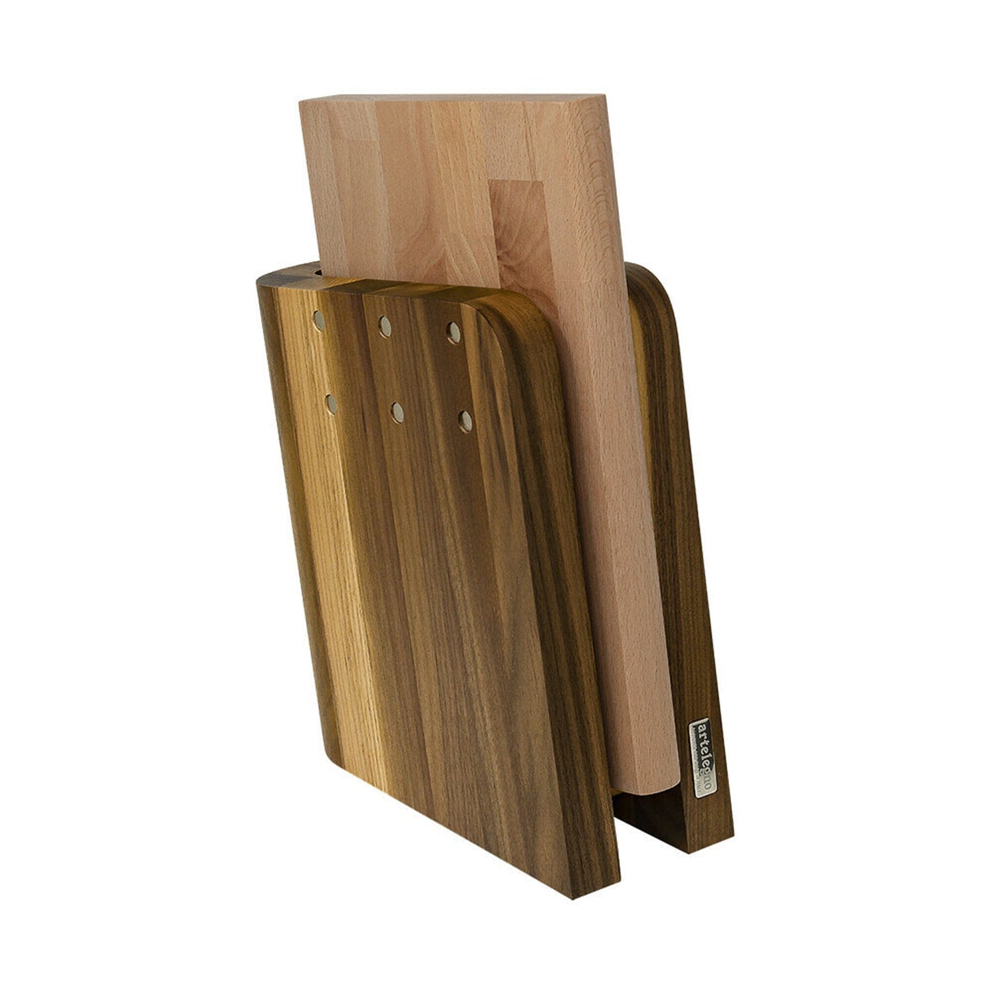 Artelegno - Ceppo Magnetisch Messenblok Walnotenhout + Snijplank Beukenhout Messenblokken Artelegno