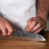 Hammered RVS Santoku 18 cm Shinrai Japan