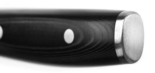 Japans Yaxell Ran Santoku koksmes klein 12,5 cm 69 laags roestvrij damast staal met canvas-micarta heft Yaxell