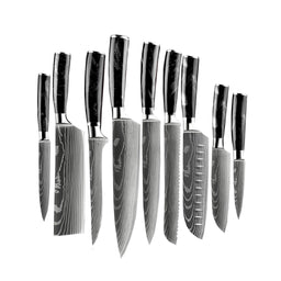 Japanse Damascus Print Onyx Epoxy - 9-delige Messenset Messensets Shinrai Japan