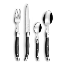 Lou Laguiole - Tradition 24-piece Cutlery Set - Anthracite Lou Laguiole - 24-pc cutlery set in open window box - anthracite Bestekset Lou Laguiole