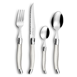 Lou Laguiole - Tradition 24 Piece Cutlery Set - Pearl Lou Laguiole - 24-pc cutlery set in open window box - pearl Bestekset Lou Laguiole