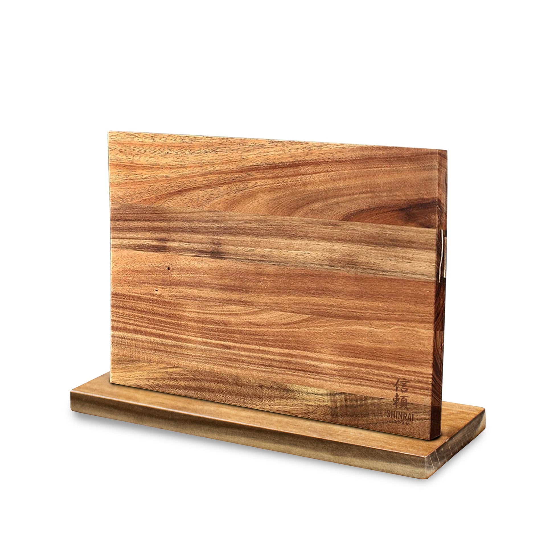 Messenset Damascus print 7-delig + Acacia Houder Dubbelzijdig Messensets Shinrai Japan