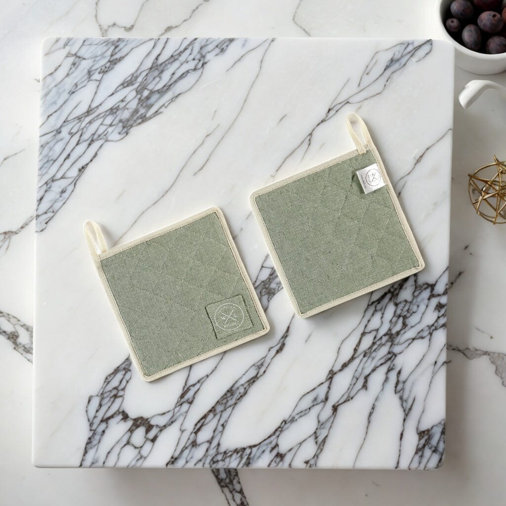 Witloft - Gerecycled Katoen Pannenlappen (2 st.) - Pistache Pannenlappen Witloft