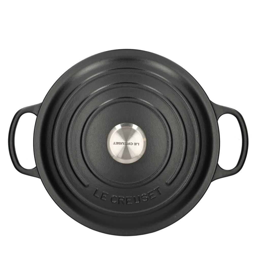 LeCreuset - Roast- / Stew pan Signature round Matte Black 24cm 4.2l (black interior)