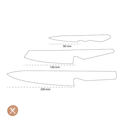 Global - G-2538 Chef's Knife + Vegetable Knife + Office Knife