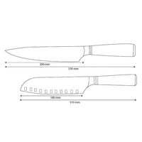 Shinrai Knives - Micarta Jewels 2-Piece Damascus Knife Set - Chef's Knife + Santoku