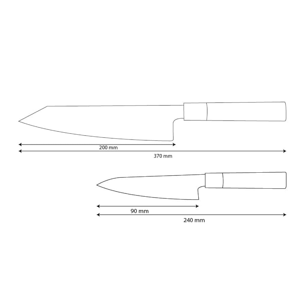 Couteaux Shinrai - Ensemble de couteaux Damas 2 pièces Takumi Kaza - Kiritsuke + Couteau d'office