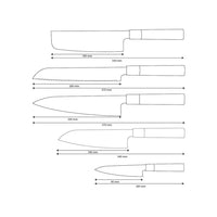 Shinrai Knives - Takumi Kaza 5-piece Damascus Knife Set - Chef's Knife + Bread Knife + Nakiri + Santoku + Paring Knife