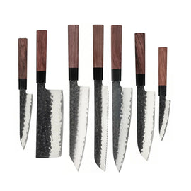 Shinrai Knives - Ensemble de couteaux Damas Kurayami 7 pièces