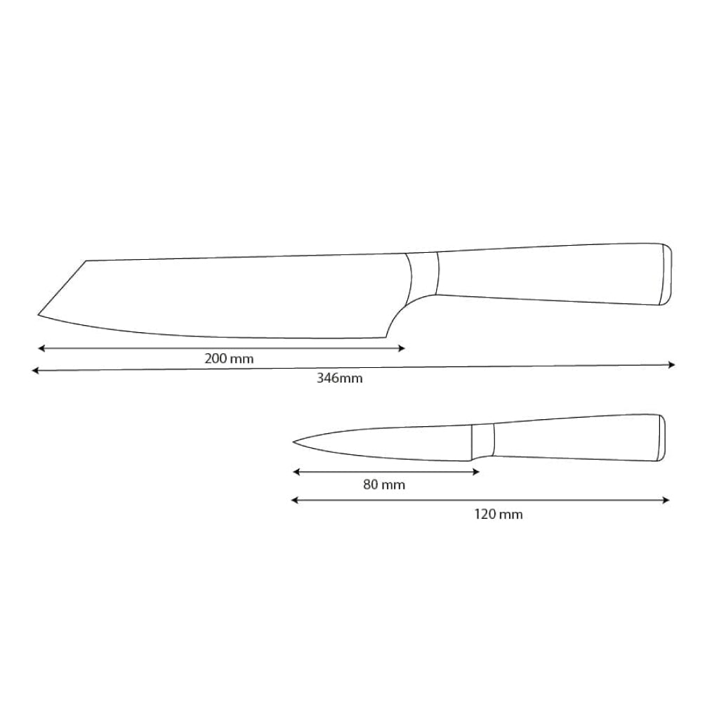 Couteaux Shinrai - Ensemble de 2 couteaux imprimés Damas - Kiritsuke + couteau d'office