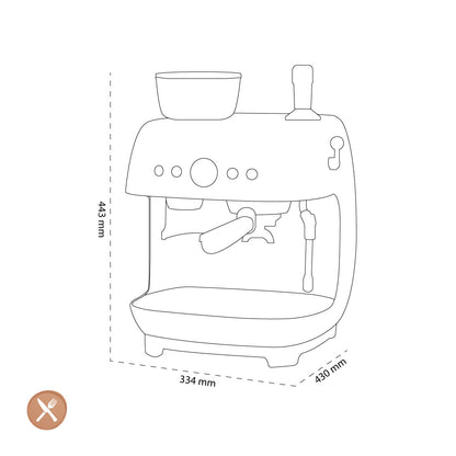 Smeg - Espresso Machine | Crème | 1950s | Manual espresso machine with integrated bean grinder