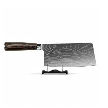 Shinrai Knives - Couteau de chef chinois imprimé Damas 18 cm